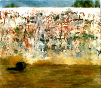 Chandraguptha Thenuwara: «Mirror Wall», olje på lerret, 159,5 x 140,3 cm, 1992